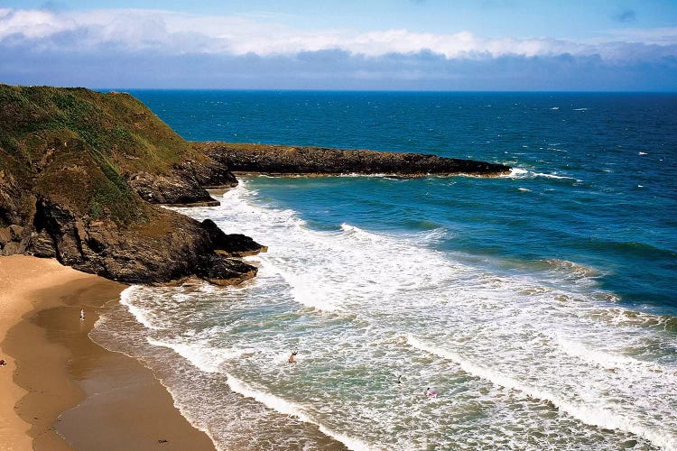 Silver Strand, Co Wicklow, Ireland, People On The Beach On The Atlantic