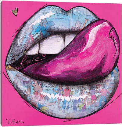 Sweet Kiss Canvas Art Print - Iness Kaplun