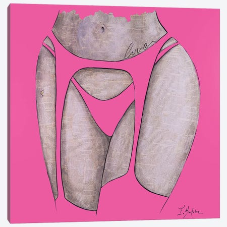 Sassy Girl Pink Canvas Print #IKA17} by Iness Kaplun Canvas Wall Art