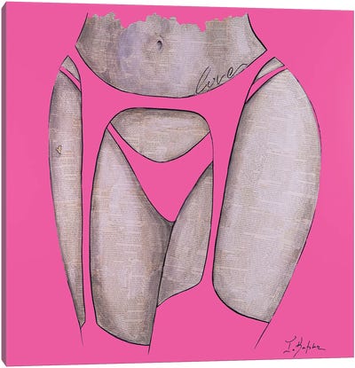 Sassy Girl Pink Canvas Art Print - Iness Kaplun