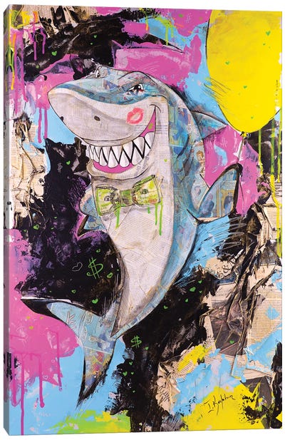 Shark Canvas Art Print - Iness Kaplun