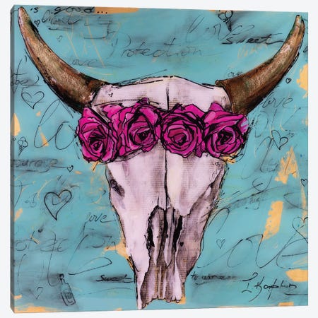Bull Skull Canvas Print #IKA28} by Iness Kaplun Canvas Wall Art