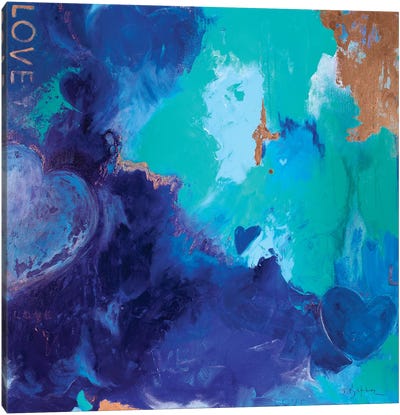 Blue Shades Of Love Canvas Art Print - Iness Kaplun