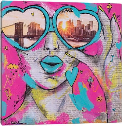 Love City Canvas Art Print - Iness Kaplun