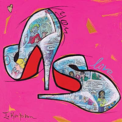 red bottom canvas art