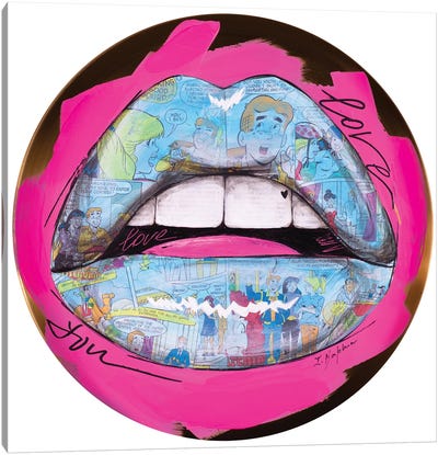 Sweet Lips Canvas Art Print - Iness Kaplun