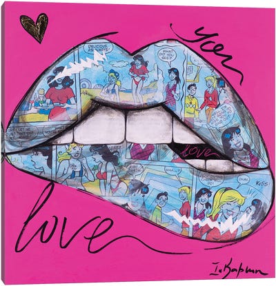 Biting Lips II Canvas Art Print - Similar to Andy Warhol