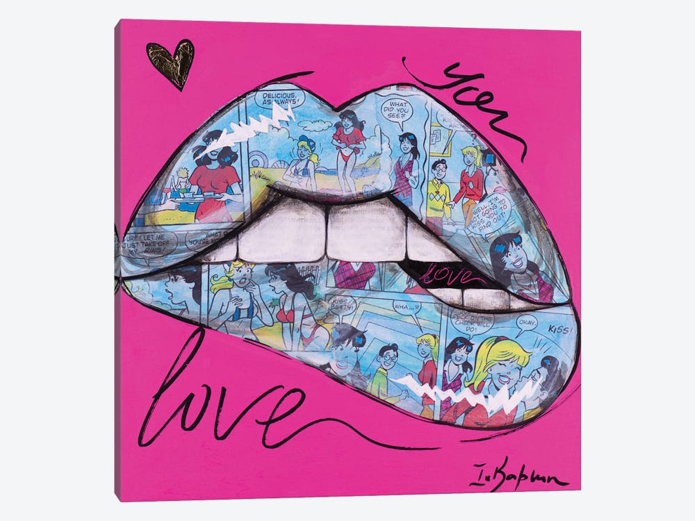 Biting Lips II by Iness Kaplun 1-piece Canvas Artwork