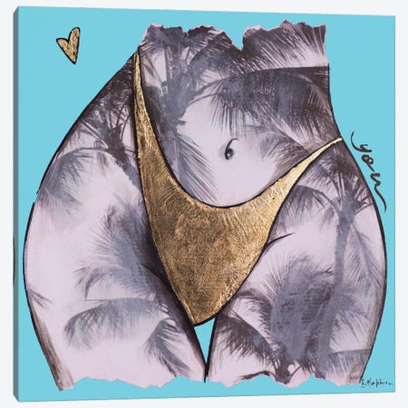 Blue Palm Tree You Canvas Print #IKA51} by Iness Kaplun Canvas Print