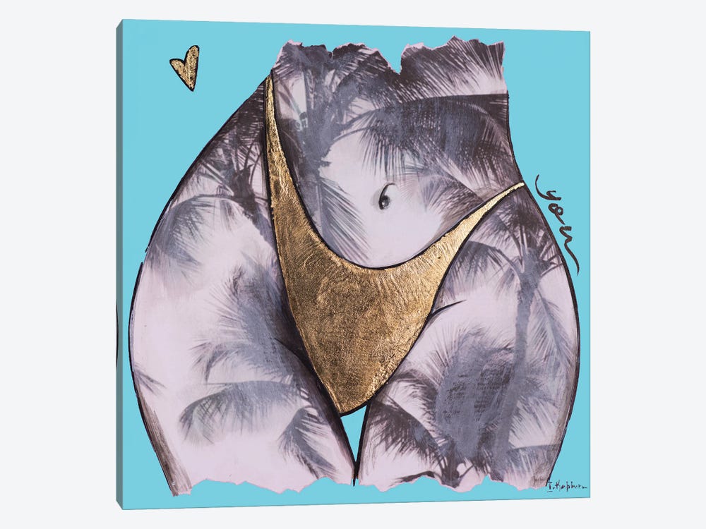 Blue Palm Tree You by Iness Kaplun 1-piece Canvas Print