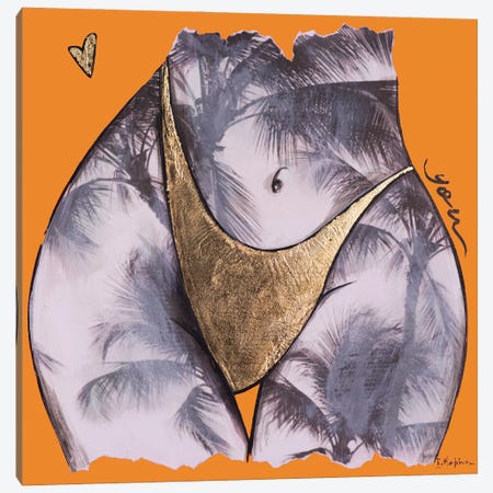 Orange Palm Tree You Canvas Print #IKA54} by Iness Kaplun Canvas Wall Art