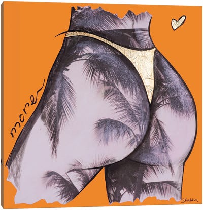 Orange Palm Tree More Canvas Art Print - Iness Kaplun