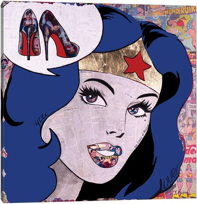 Wonder Woman Canvas Art Print - Similar to Roy Lichtenstein