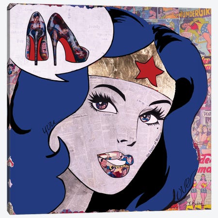 Wonder Woman Canvas Print #IKA61} by Iness Kaplun Canvas Artwork