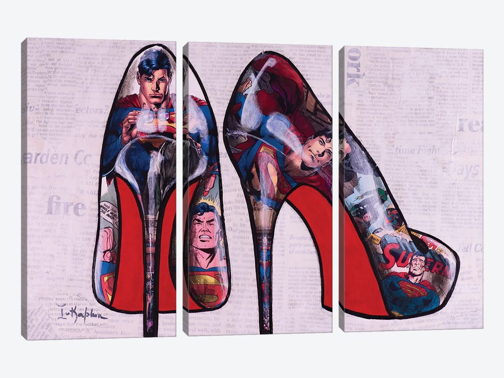 Superman Heels by Iness Kaplun 3-piece Art Print