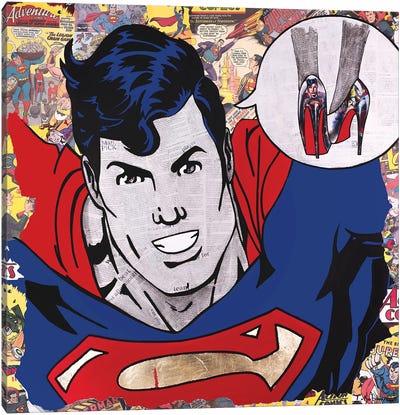 Superman Canvas Art Print - Similar to Roy Lichtenstein