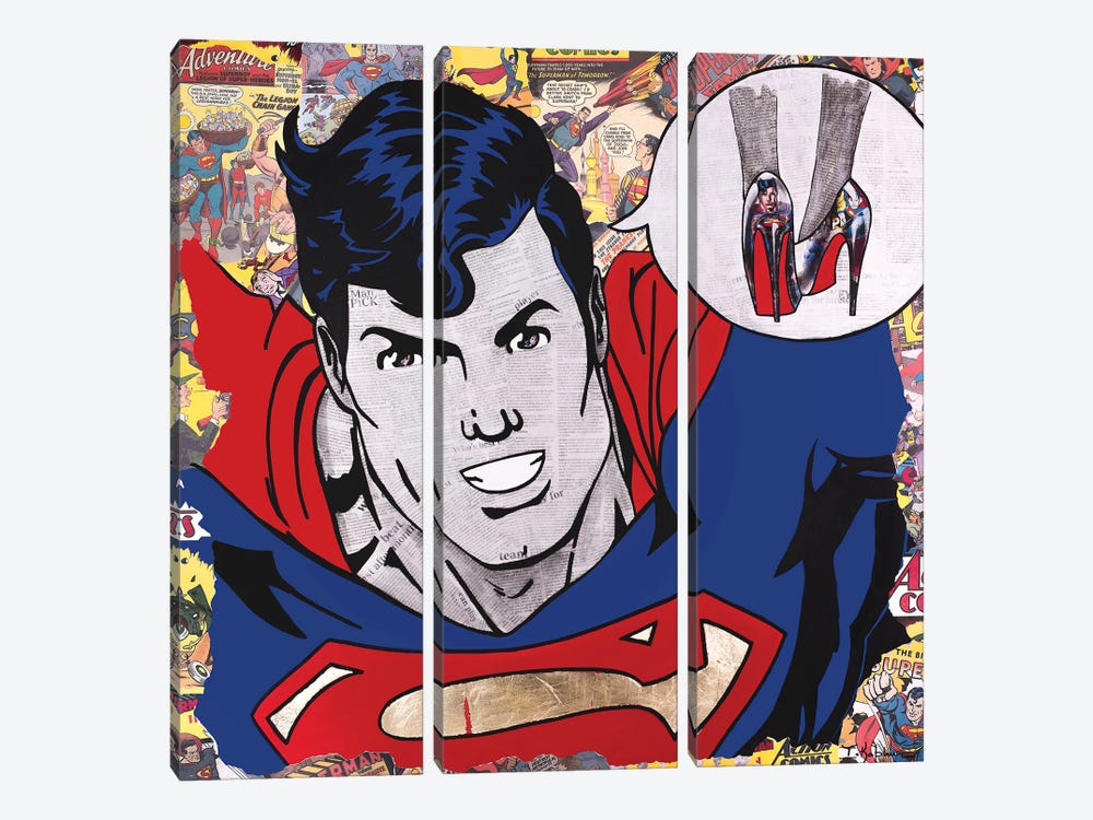 Superman by Iness Kaplun 3-piece Canvas Artwork