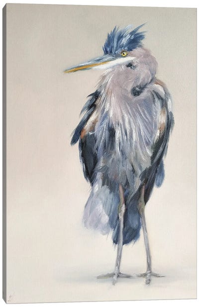Gracefulness Canvas Art Print - Great Blue Heron Art