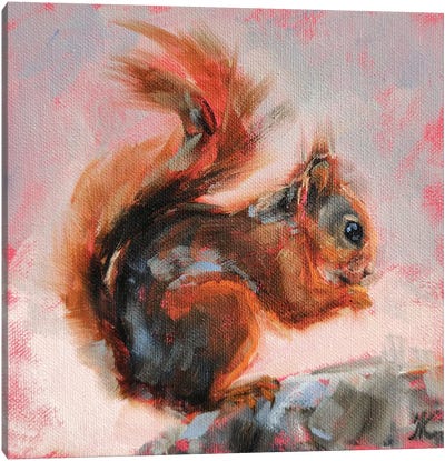 Lively Canvas Art Print - Squirrel Art
