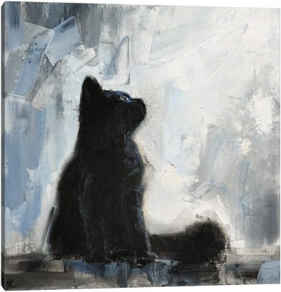 Miracle Canvas Art Print - Black Cat Art