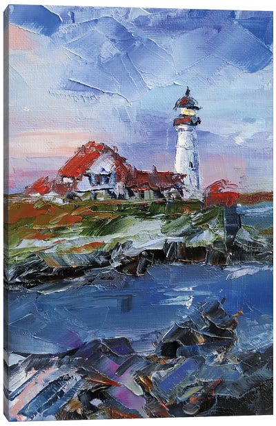 Portland Head Light Canvas Art Print - Contemporary Coastal