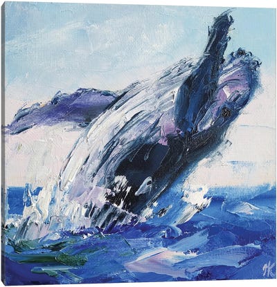 Breeze Canvas Art Print - Humpback Whale Art