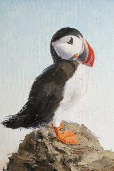 Puffins: Towards The Wind by Iryna Khort