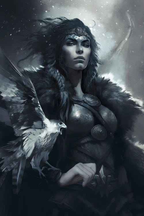 Skadi The Hunter Goddess by IKARUNA wall art