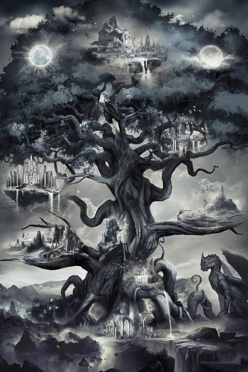 Yggdrasil The Norse World Tree by IKARUNA wall art