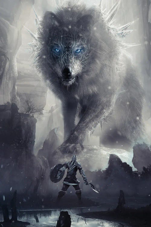 Fenrir The Norse Wolf by IKARUNA wall art