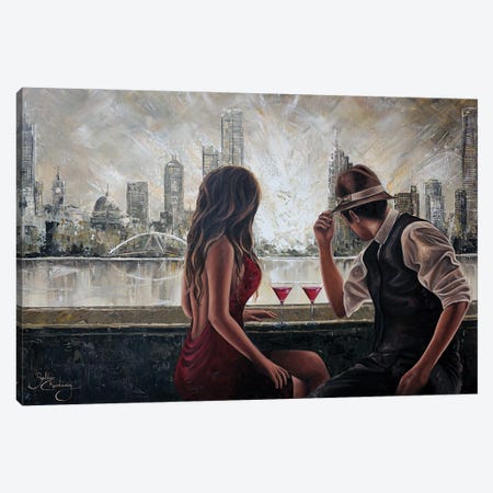 Drinks By The Yarra - Landscape Canvas Print #IKW104} by Isabella Karolewicz Canvas Art
