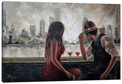 Drinks By The Yarra - Landscape Canvas Art Print - Melbourne