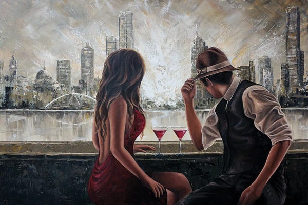Romantic Bedroom (Couples): Drinks By The Yarra - Landscape by Isabella Karolewicz