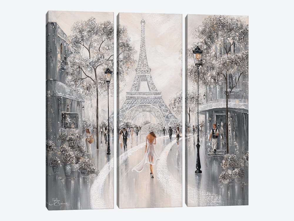 Eiffel Tower, Flair Of Paris - Square by Isabella Karolewicz 3-piece Canvas Print