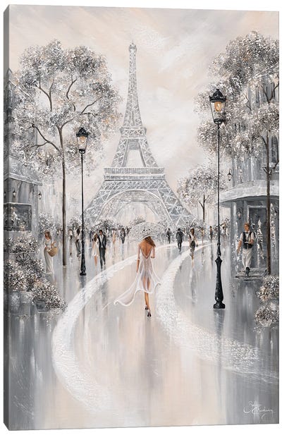 Eiffel Tower, Flair Of Paris - Portrait Canvas Art Print - Famous Architecture & Engineering