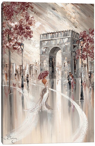 Elegant Paris - Portrait Canvas Art Print - Umbrella Art