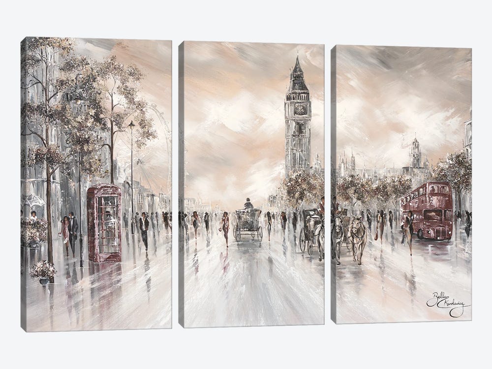 Big Ben, London - Landscape by Isabella Karolewicz 3-piece Canvas Art