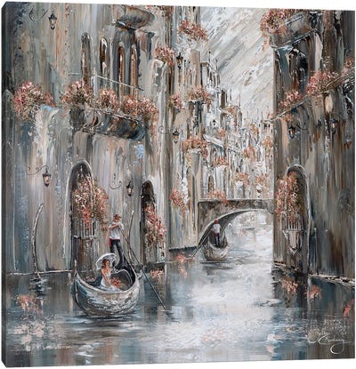Journey, Venice Charm - Square Canvas Art Print - Isabella Karolewicz