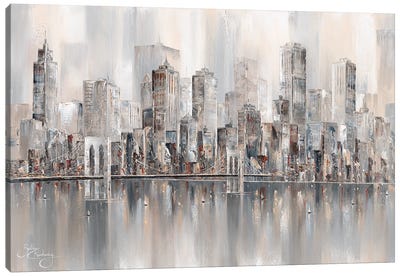 Illusions, New York Skyline II Canvas Art Print - Business & Office