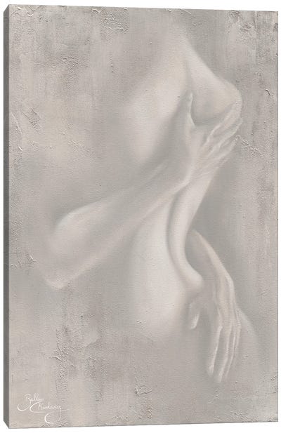 Emerge, Soft Grey - Portrait Canvas Art Print - Isabella Karolewicz
