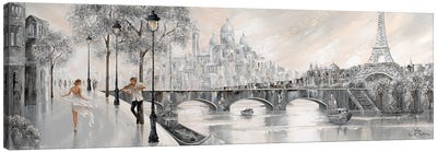 Captured By You, Paris Flair Canvas Art Print - Urban River, Lake & Waterfront Art