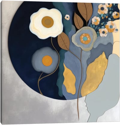 Modern Midnight Bloom I Canvas Art Print - Bella Eve