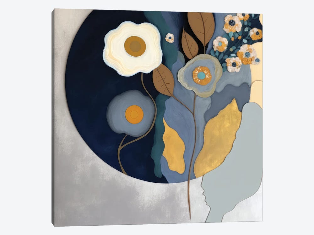 Modern Midnight Bloom I by Isabella Karolewicz 1-piece Canvas Art