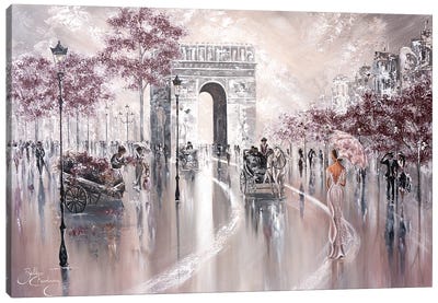 Vintage Glimpse Canvas Art Print - Arc de Triomphe