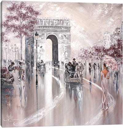 Vintage Glimpse II Canvas Art Print - Arc de Triomphe