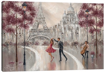 Twirl, Paris Dance Canvas Art Print - Famous Buildings & Towers