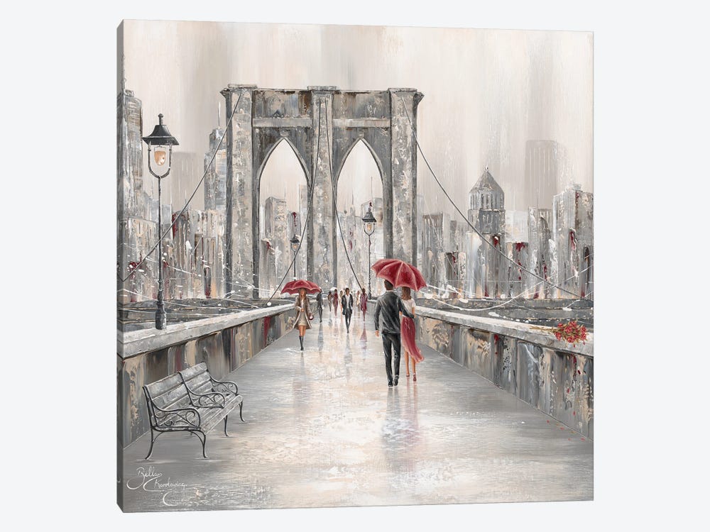 Roses, Brooklyn Bridge II by Isabella Karolewicz 1-piece Canvas Print