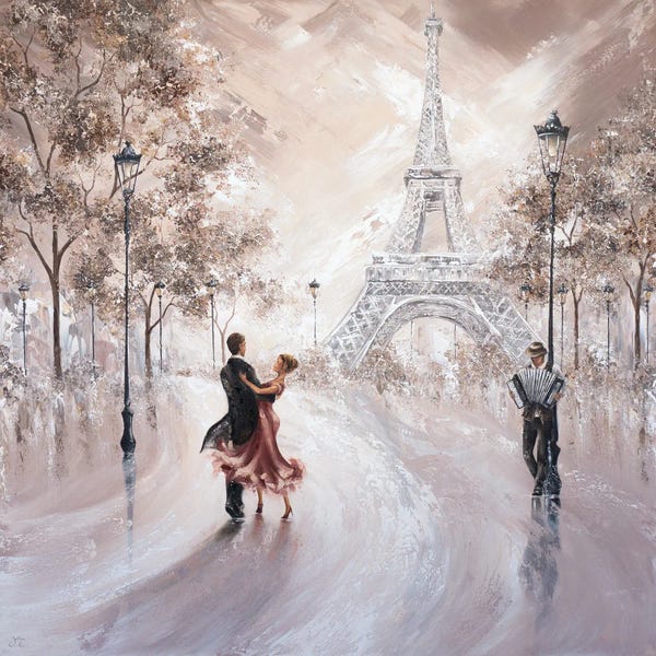 Romantic Bedroom (Couples): Only Us, Paris Flair II by Isabella Karolewicz