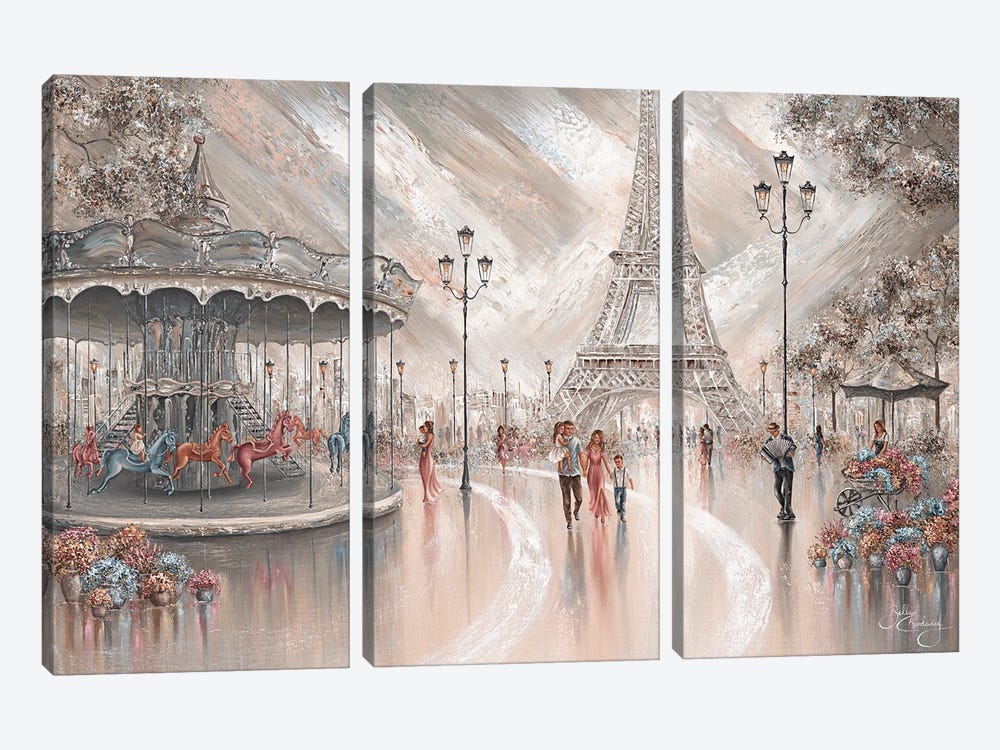 Joy, Paris Flair by Isabella Karolewicz 3-piece Canvas Artwork