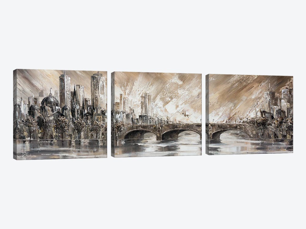 Melbourne Vibes, Princess Bridge by Isabella Karolewicz 3-piece Canvas Print